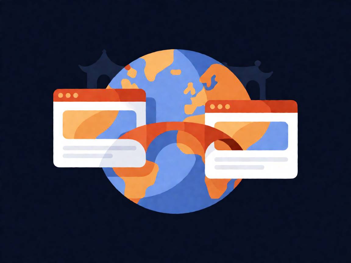 English and Chinese website bridge illustration