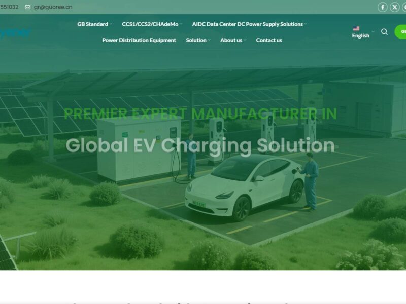 Screenshot of gorayener.com — EV charger manufacturer website built by Mloun
