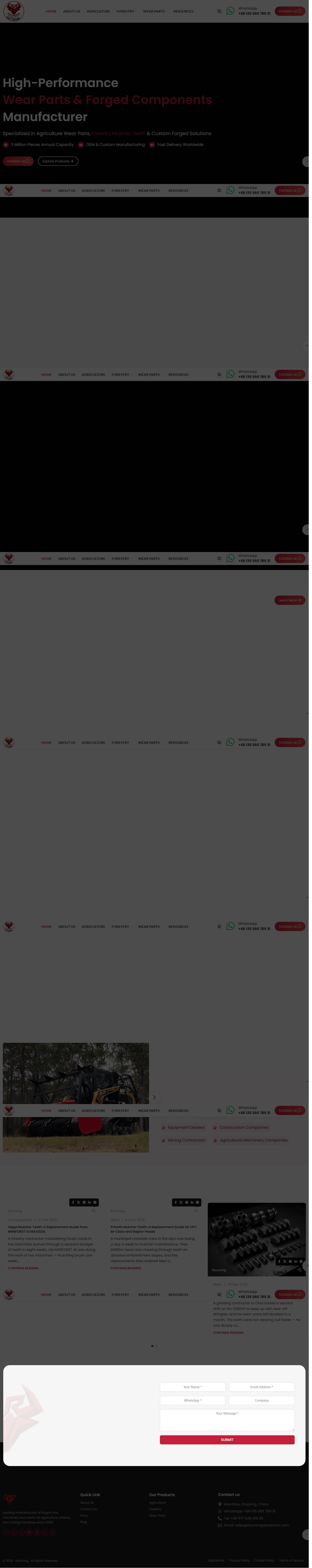 BauRong Machinery full-page website screenshot
