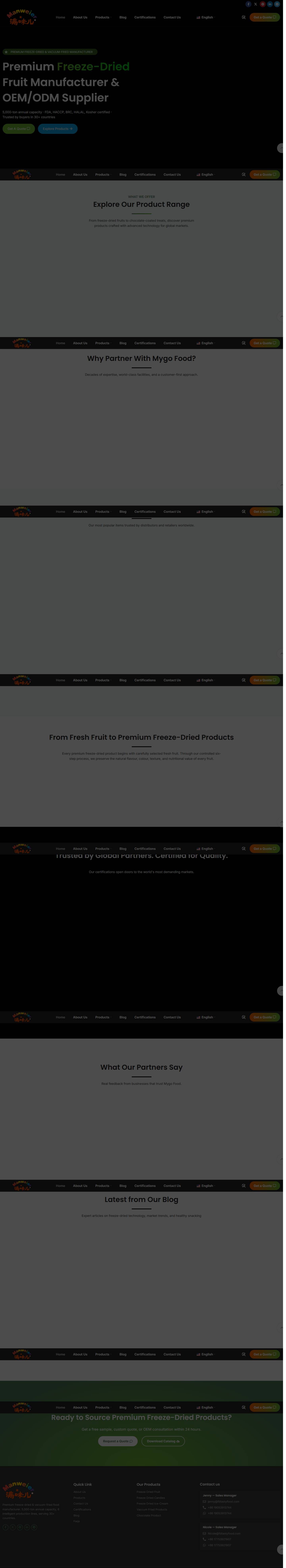 Mygo Food full-page website screenshot